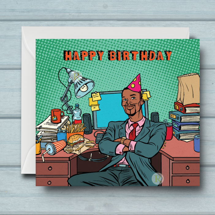 Black Man Birthday Card P